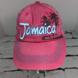 Jamaica‎ No Problem Hat Womens One Size Pink Strapback Ball Cap 100% Cotton